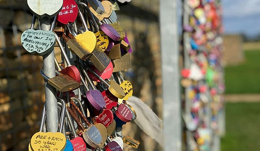 LOVE Lovelock Wall at Gretna Green Famous Blacksmiths Shop Attractions